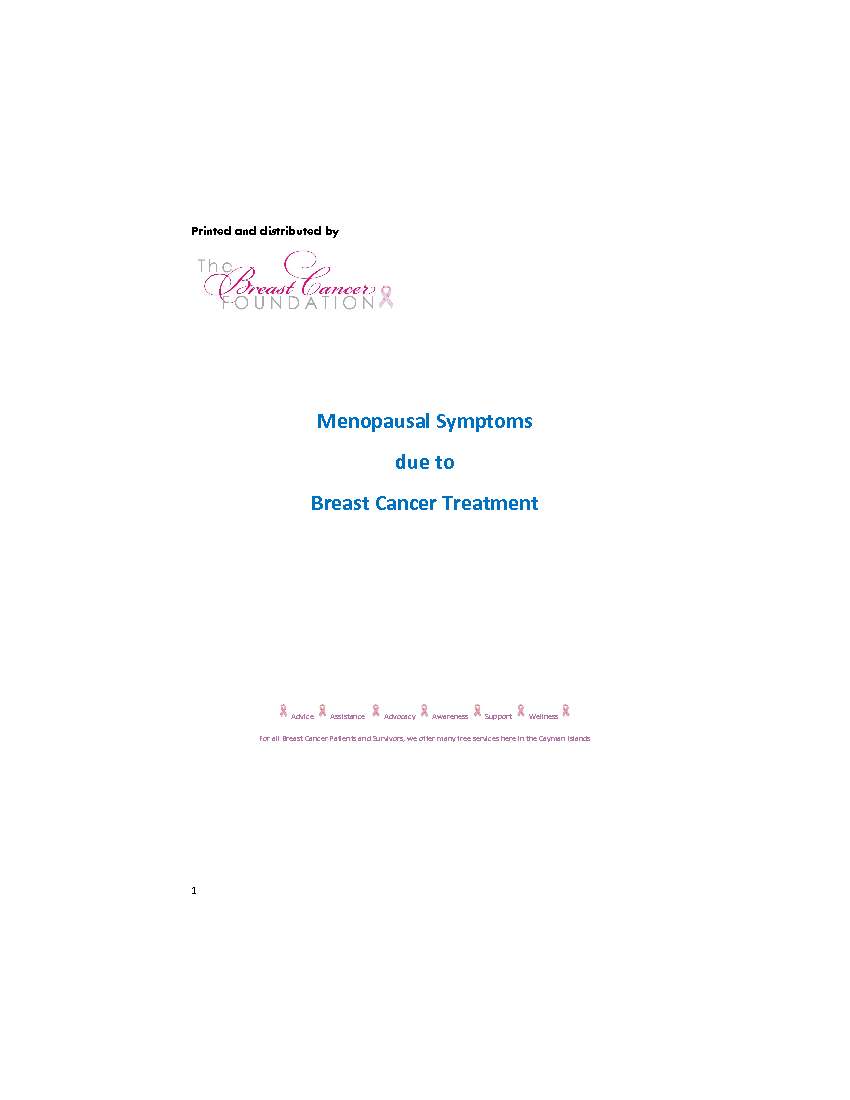Menopause Symptoms Due to Breast Cancer Treatments