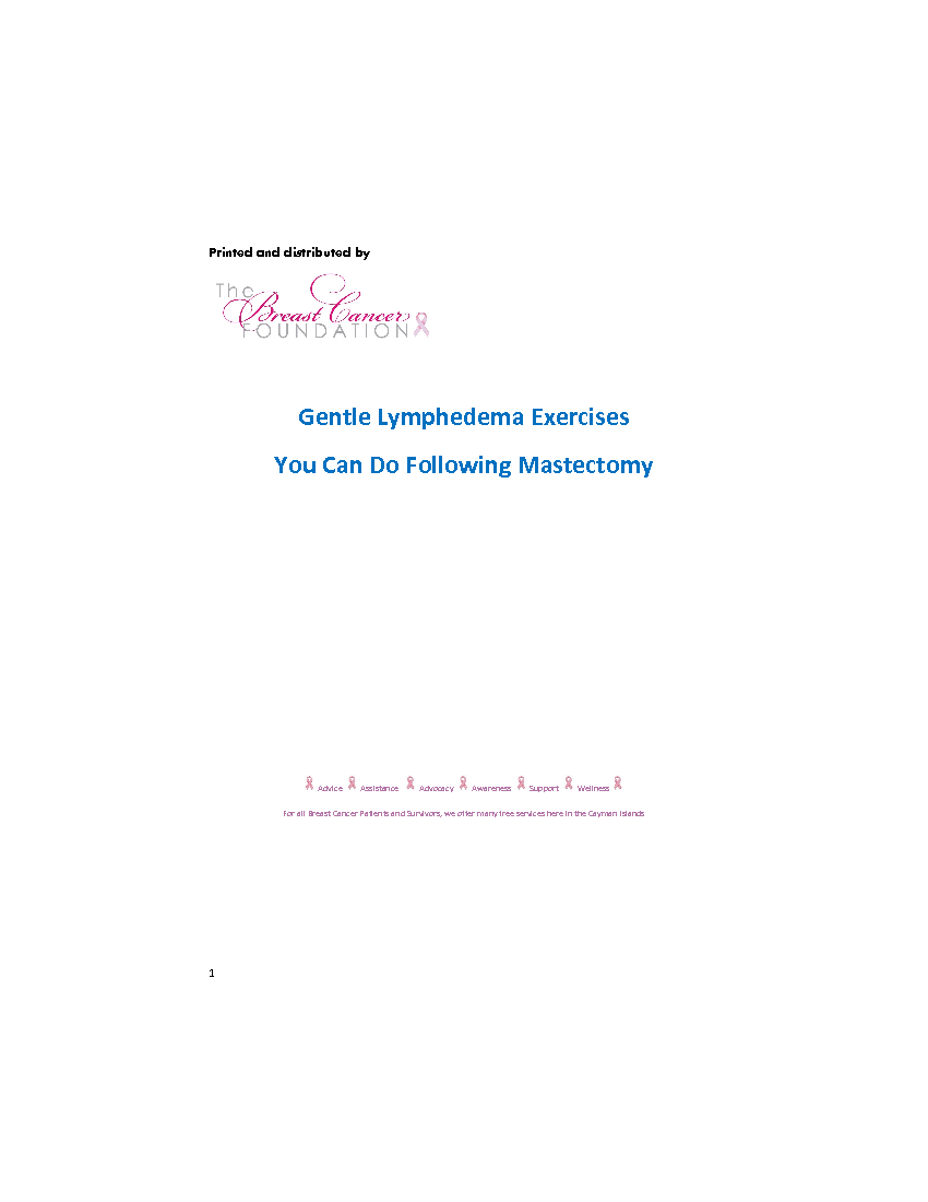 A Guide to Lymphoedema Exercises