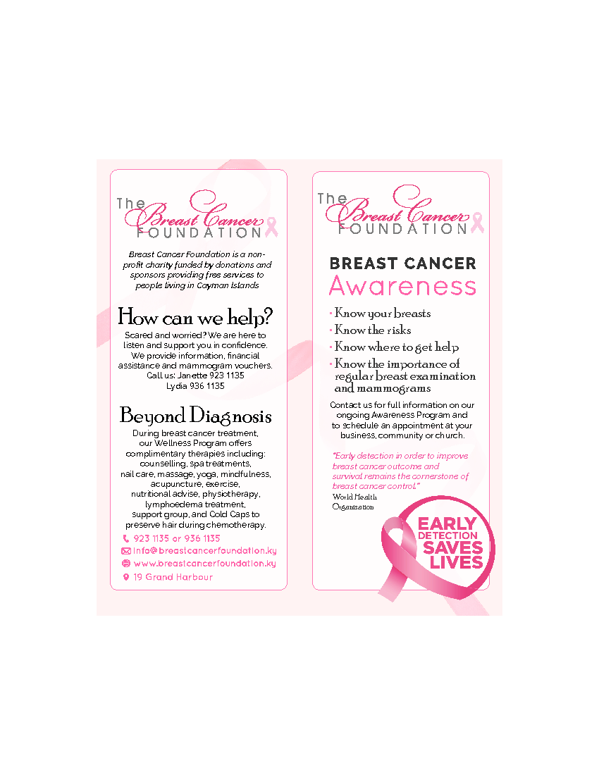 Breast Cancer Awareness Flyer The Breast Cancer Foundation Cayman