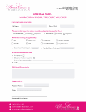 Doctors Referral Form - Mammogram and Ultrasound Voucher