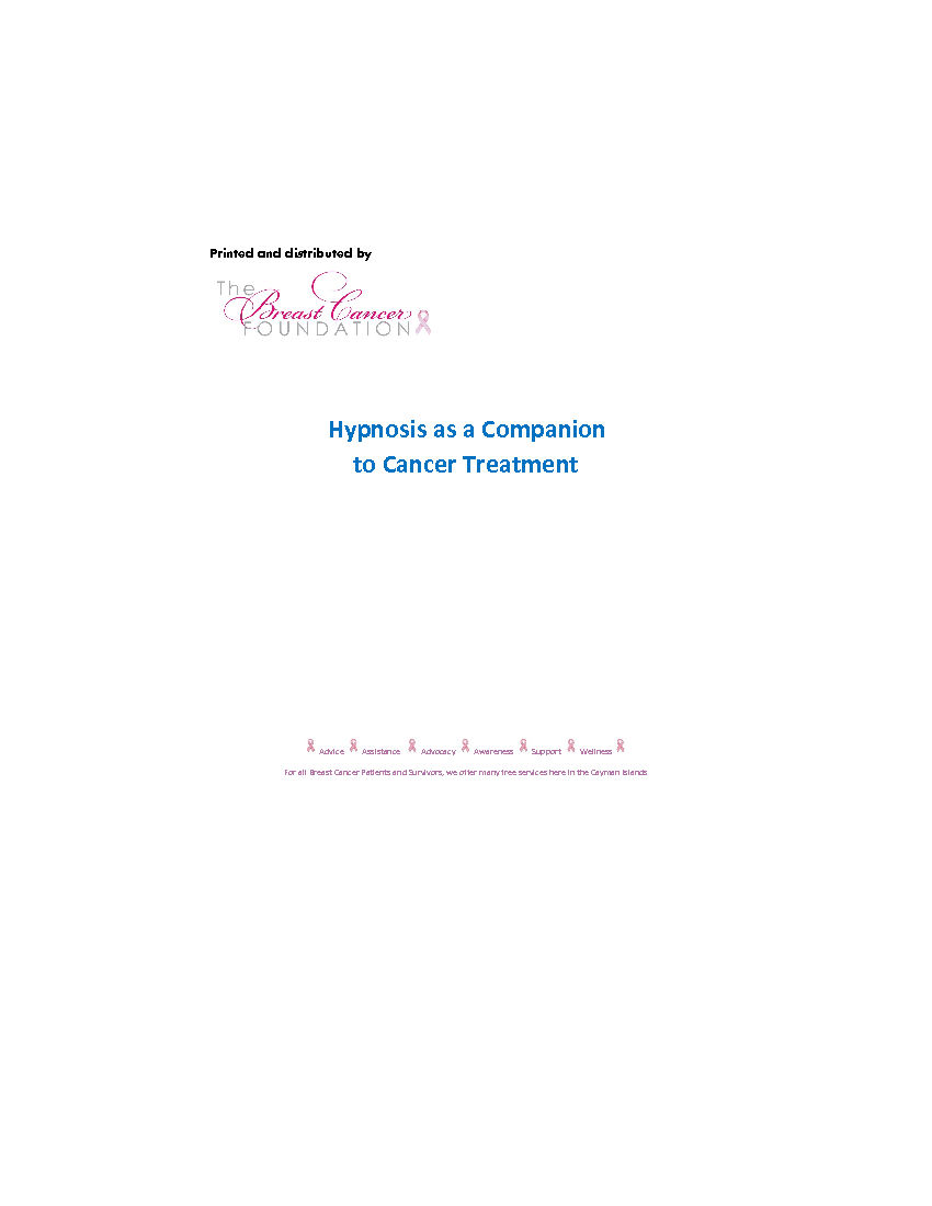 Hypnosis as a Companion to Cancer Treatment
